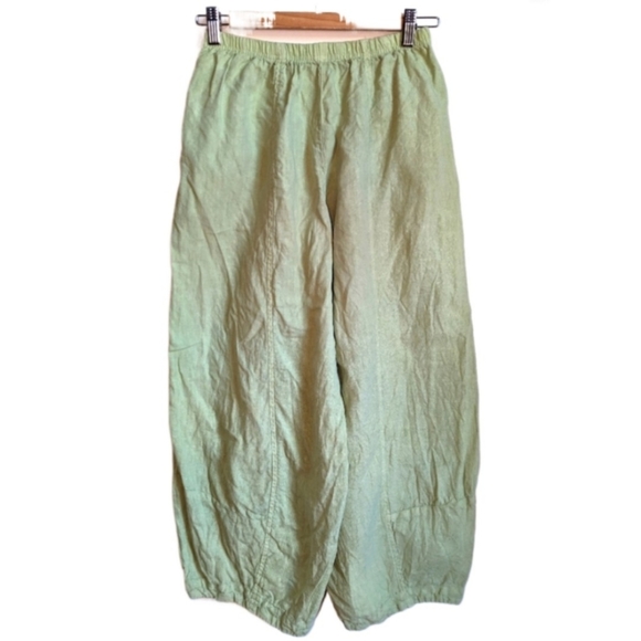 cut loose Pants - Cut LOOSE Light Green Oversized Parachute Linen Pants Size Extra-Small